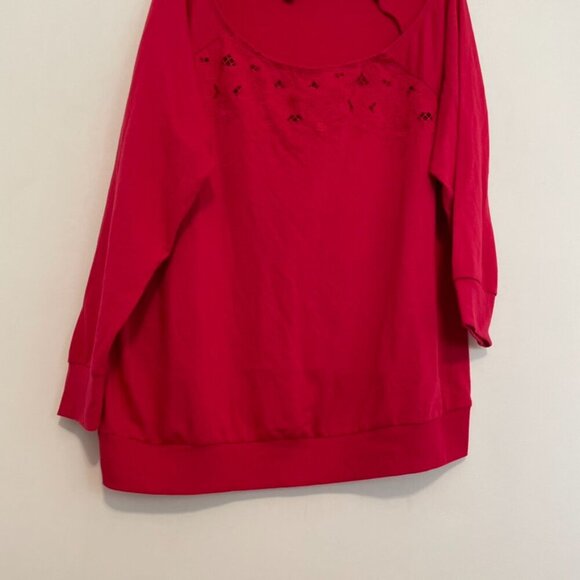 TORRID 2 Plus Size Off Shoulder Lt Weight French Terry Embroidered Sweatshirt 2X - Picture 7 of 14